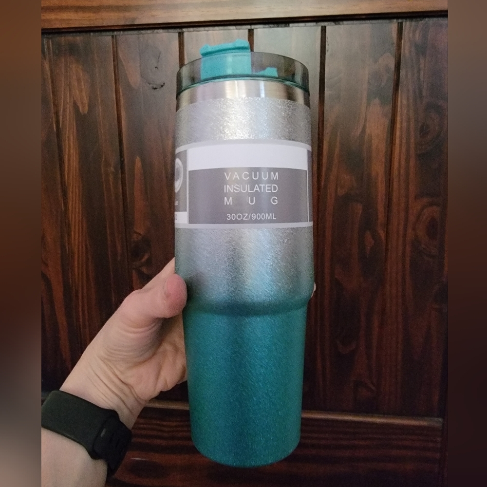 Blue Silver Ombre Insulated 30 Oz Mug
